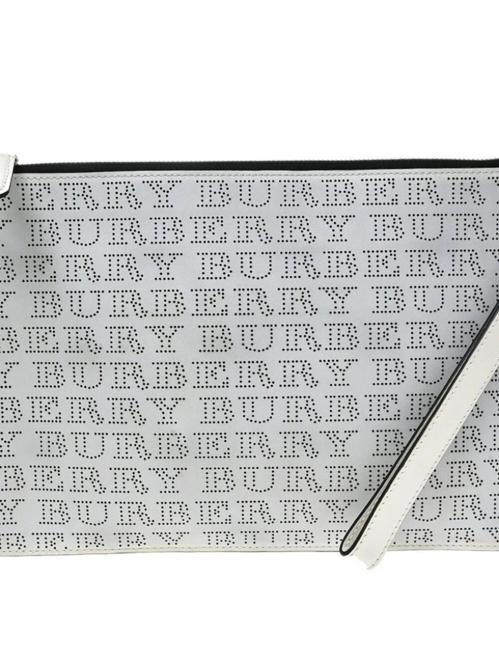 Burberry White Leather Clutch Handbag